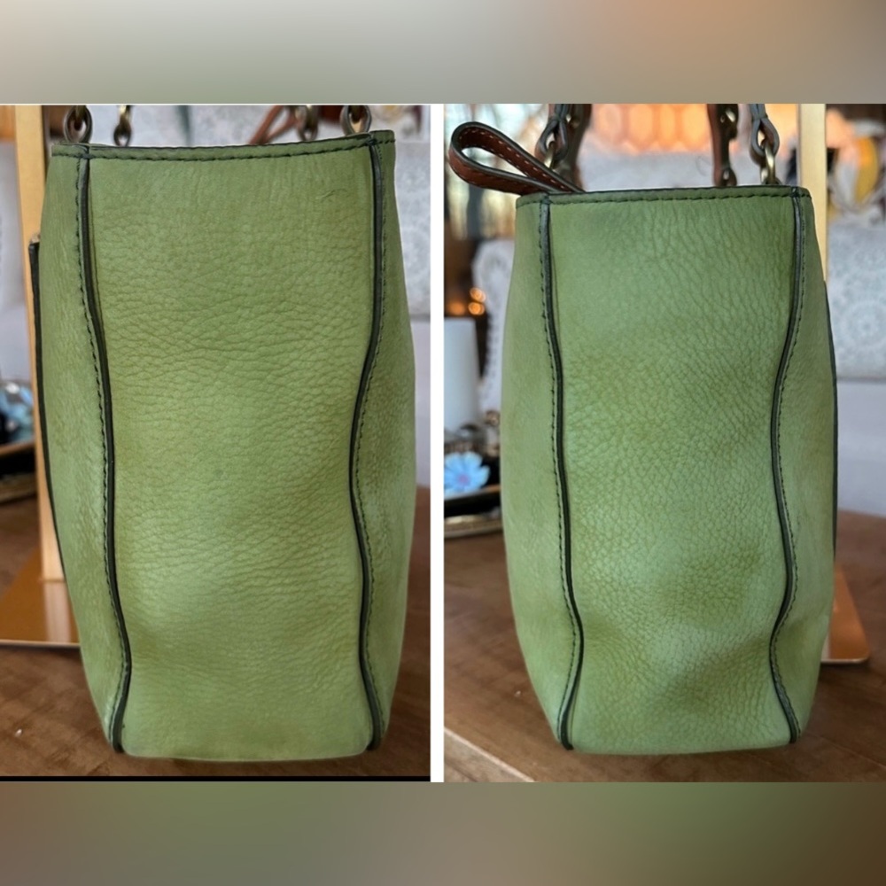 Vintage COACH Chelsea Tote Lime Green Nubuck - Picture 10 of 16
